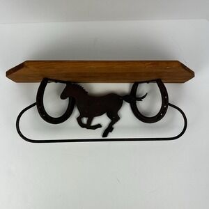Rustic Shelf aquestrian Horse Shoe horse lovers Cabin decor